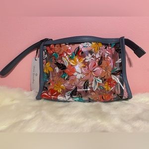 Vera Bradley Wristlet or Makeup Cosmetic Bag Flamingo Floral